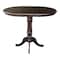 International Concepts Round 36 in Rd Top Pedestal Table, 12 in Leaf, 34.9 inH, Counter Height, Rich Mocha, 36 in W, 48 in L K15-36RXT-6B - alternate 4